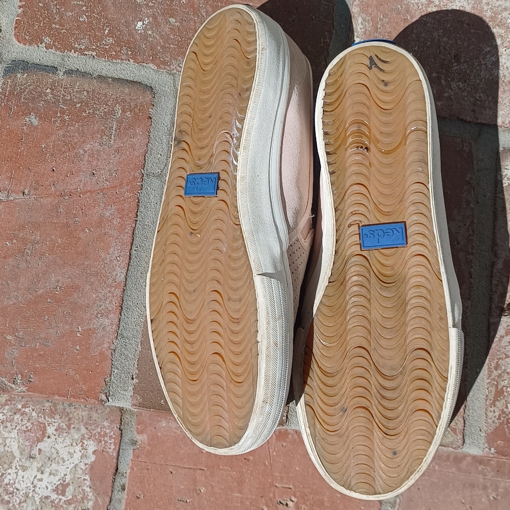 Keds Double Decker Suede Taupe Pink Dream Foam Slip-On Sneaker 8 Loafer preppy - Picture 6 of 12